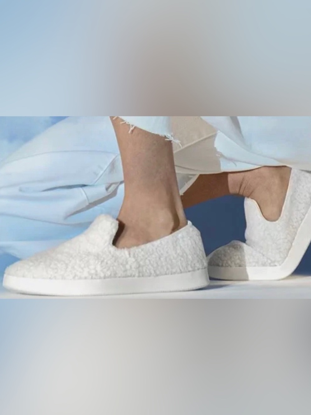 Allbirds Wool Lounger Cruiser Slip On Fluff White Sherpa Slip-On Sneakers Sz 9.5